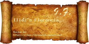 Illés Florencia névjegykártya
